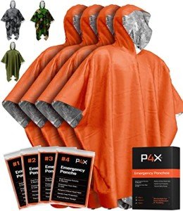 Emergency Poncho & Mylar Blanket 4-Pack