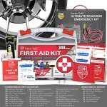 Survival Car Emergency Kit with First Aid & Jumper Cables
