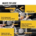 CARTMAN Adjustable Steering Wheel Lock for Vehicles
