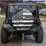 Vintage American Flag Spare Tire Cover - Waterproof