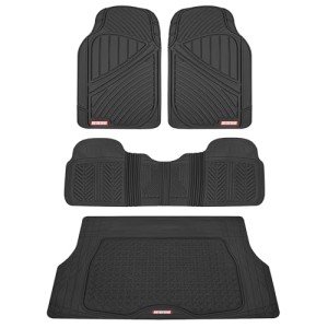 All-Weather Rubber Car Mats with Cargo Liner