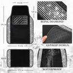 Bling Diamond Steering Wheel Cover and Mats Set