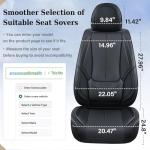 Coverado Full Set Car Seat Covers - Waterproof Black