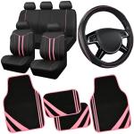 Car Seat Covers Set with Floor Mats and Wheel Cover