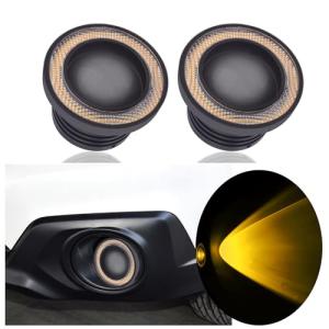 2PCS Yellow LED Angel Eye Fog Lights