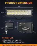 NAOEVO 6 Inch 50W LED Light Bar Combo
