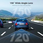 AZDOME M01 Dual Dash Cam with 64GB Card