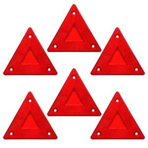 6-Pack Red Safety Reflector Signs for Vehicles