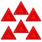 6-Pack Red Safety Reflector Signs for Vehicles