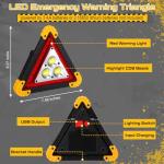 Rechargeable LED Emergency Warning Triangle Light Set