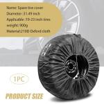 waswale 1 PC Car Tire Protector, 31.49" 210T Oxford Cloth Sun Dustproof 19"-23" Spare Tire Storage Bag with Handle, Four Seasons Universal Portable Anti-Scratch Accessories for Cars (Black #L)