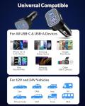 4-Port USB C Car Charger, 90W Fast Charging