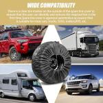 waswale 1 PC Car Tire Protector, 31.49" 210T Oxford Cloth Sun Dustproof 19"-23" Spare Tire Storage Bag with Handle, Four Seasons Universal Portable Anti-Scratch Accessories for Cars (Black #L)