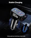 4-Port USB C Car Charger, 90W Fast Charging