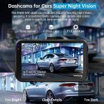 Dash Cam Front and Rear, Dash Camera for Cars WiFi/APP Control Dual Dashcam W/ 64GB Card, 2.5K Dash Cam Front+1080P Rear Car Camera W/Super Night Vision, Loop Recording, G-Sensor, Max Support 256GB