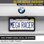 Premium Slim Matte Black License Plate Frames – 2 Pack, Rust-Free Stainless Steel & Rattle-Free, Street Legal, Universal with Screw Caps Cover, Thin Metal Front & Rear Car Tag Holders for Men & Women