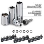 Amazon Basics Mechanic's Socket Tool Set With Case, Metric Sizes, 145-Piece