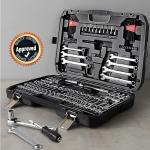 Amazon Basics Mechanic's Socket Tool Set With Case, Metric Sizes, 145-Piece