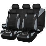 CAR PASS Waterproof Car Seat Covers Full Sets, Universal Fit Seat Covers for Cars, EVA Neoprene Seat Cover Set Full Sets, Interior Covers for Auto SUV,Vans,sedans, Trucks,(Black and Gray)