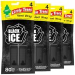 LITTLE TREES Car Air Freshener. Vent Wrap Provides Long-Lasting Scent, Slip on Vent Blade. Black Ice, 16 Air Fresheners