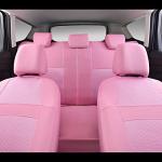 CAR PASS Pink Car Seat Cover Full Sets, Air Breath in Summer Mesh Seat Cover 5mm Sponge Airbag Composite, Cute for Women Girly, Universal Fit SUV, Vans, sedans,Trucks, Automotive Interior All Pink