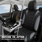 CAR PASS Waterproof Car Seat Covers Full Sets, Universal Fit Seat Covers for Cars, EVA Neoprene Seat Cover Set Full Sets, Interior Covers for Auto SUV,Vans,sedans, Trucks,(Black and Gray)