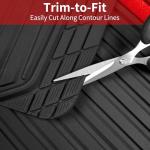 CAR PASS Heavy Duty Rubber Car Mats Metallic, Aluminum Film All Weather Floor Mats Waterproof Universal Trim to Fit Automotive SUV Sedan Van 4 Piece Anodized Deep Dish Two-Tone Sporty Black Red Chrome