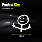 Car Fuck You Meme Vinyl Sticker Decal, Funny Personalised Cartoon Middle Finger Sticker, Fit for Cars Windows Bumpers Trucks Motorcycles or Any Other Smooth Surface (White Small)