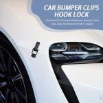 Kutyun 2PCS Car Bumper Clips, Bumper Quick Release, Front Rear Bumper Fastener Kit, Durable Carbon Fiber Car Bumper Security Hook Lock Clips, Universal Car Accessories Fit for Car Bumper (Small)