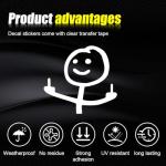 Car Fuck You Meme Vinyl Sticker Decal, Funny Personalised Cartoon Middle Finger Sticker, Fit for Cars Windows Bumpers Trucks Motorcycles or Any Other Smooth Surface (White Small)
