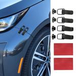 RGOAANC 4PCS Car Bumper Clip Hasp, Bumper Holder Clips, Durable Auto Bumper Security Hook Lock Clips, Car Accessories Front Rear Bumper Fastener Kit Universal for Car (Black+Carbon Fiber, Small)