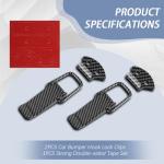 Kutyun 2PCS Car Bumper Clips, Bumper Quick Release, Front Rear Bumper Fastener Kit, Durable Carbon Fiber Car Bumper Security Hook Lock Clips, Universal Car Accessories Fit for Car Bumper (Small)