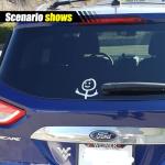 Car Fuck You Meme Vinyl Sticker Decal, Funny Personalised Cartoon Middle Finger Sticker, Fit for Cars Windows Bumpers Trucks Motorcycles or Any Other Smooth Surface (White Small)