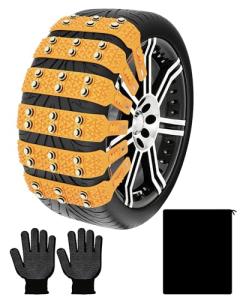 Cofsodi 6 Pcs Reusable TPU Car Winter Tire Anti-Skid Chains, Suitable for 265/70/r17, 255/50r20, SUV Tires Snow Cable, Emergency Winter Car Accessories for Ice, Essential Snow Protector