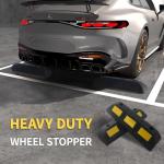 WECARLLE Parking Stopper for Garage Parking Aid 2 Pack Block, Car Truck Curb Floor Parking Lot Wheel Tire Stops Bumpers with Bolt Installation, Rubber Vehicles Aid Gadgets