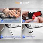 RGOAANC 4PCS Car Bumper Clip Hasp, Bumper Holder Clips, Durable Auto Bumper Security Hook Lock Clips, Car Accessories Front Rear Bumper Fastener Kit Universal for Car (Black+Carbon Fiber, Small)