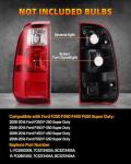 OKLPF Rear Brake Tail Light Compatible With 2008-2016 Ford F250 F350 F-250 F-350 F450 F550 Super Duty,Replace BC3Z13405A BC3Z13404A,Replacement Red Taillight Assembly,Driver and Passenger Side