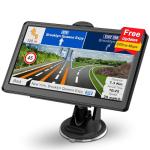 GPS Navigator for Car with Latest 2025 Map Free Update, Car GPS Navigation System for Truck Commercial Drivers with POI/Zip Search, Support Voice Turn Guidance, Red Light Warning, Speedcam Alerts, FM
