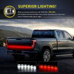 Nilight 60" Truck Tailgate Light Bar 108 LED Single Row Light Strip with Red Running Brake Lights Turn Signal White Reverse Light, 2 Years Warranty