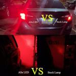 Alla Lighting Upgraded T20 7440 7443 LED Strobe Brake Lights Bulbs, Red Flashing Stop Lamps, W21W 7440LL 7443LL Strobe LED Taillights Replacement for Cars, Trucks, SUVs, Vans