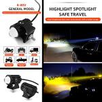 2pcs Super Bright 24W LED Two-Color White Amber Spotlight + 2pcs ON-ON-OFF Switch, Waterproof auxiliary Motorcycle Headlight Fog Light, Universal For Car Truck ATV Offroad SUV Driving Work Spot Lamp