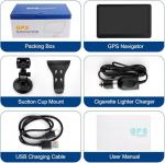 GPS Navigator for Car Truck RV - Car GPS Navigation System with Latest 2025 Maps, Lifetime Free Updates 7 Inch Touchscreen Voice Guidance, RV Vehicle GPS for Trucker with Speed and Red Light Warning