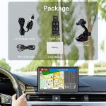 GPS Navigator for Car with Latest 2025 Map Free Update, Car GPS Navigation System for Truck Commercial Drivers with POI/Zip Search, Support Voice Turn Guidance, Red Light Warning, Speedcam Alerts, FM