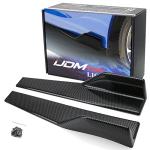 iJDMTOY Left/Right Black Carbon Fiber PP Universal Rear Side Skirt Winglets Diffusers Compatible with Car Truck SUV