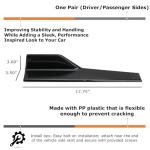 iJDMTOY Left/Right Black Carbon Fiber PP Universal Rear Side Skirt Winglets Diffusers Compatible with Car Truck SUV