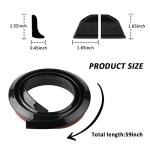 Salior 59'' Glossy Car Rear Spoiler Trunk Spoiler Lip,Cuttable 3D Rear Trunk Spoiler Wing Cool Car Decoration,Universal Punch-Free Car Sticker Trim Strip for Tailgate,Roof,Bumper (Black),1.38*59inch