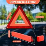 NATGAI 3 Pack Emergency Warning Triangles, Reflective Roadside Safety Triangle Kit with Storage Case, Foldable Hazard Reflective Triangles for Vehicles, Car Breakdowns, and Roadside Emergencies