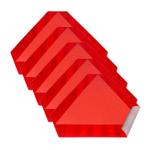 5Pcs Slow Moving Vehicle Sign Stickers, 5 Inch x 6 Inch Reflective Safety Triangle Signs Decal Reflective Slow Moving Vehicle Triangle Sticker, Adhesive Reflector Sticker SMV Sign for golf Cart