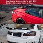 GGsmdick Camry Rear Spoiler Compatible with 2018-2022 8th Gen Camry LE SE XLE XSE TRD ABS Rear Trunk Spoiler Wing, Rear Trunk Highkick Spoiler Wing Lip
