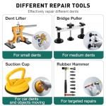 Dent Puller Kit, 135Pcs Car Dent Repair Kit with Slide Hammer 2 in 1 T-bar, Golden Lifter & Bridge Puller for Auto Body Dent Removal, Paintless Dent Removal Kit for Repairs 98% of Car Dents